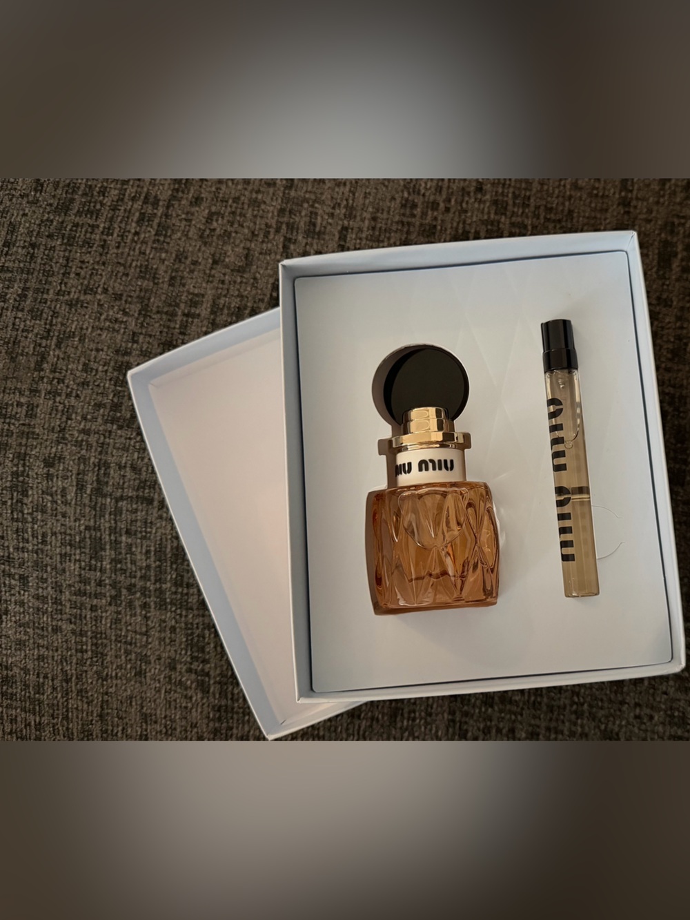 Miu Miu Amber Glass Fragrance Duo with Gold Accent
